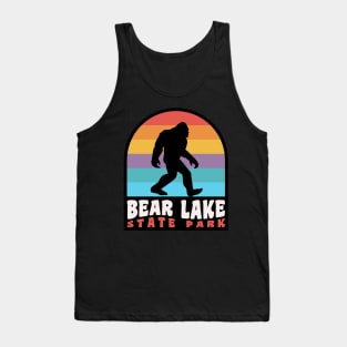 Bear Lake Utah Bigfoot Sasquatch Retro Sunset Tank Top